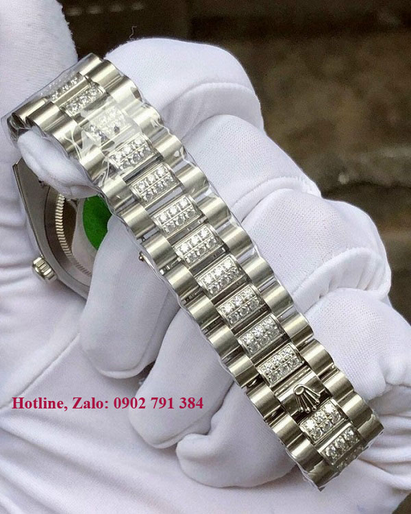 đồng hồ dây kim loại gắn đá quý TP HCM Rolex 118348